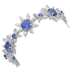 Bracciale Diana M 22 Carati con Zaffiro a Grappolo