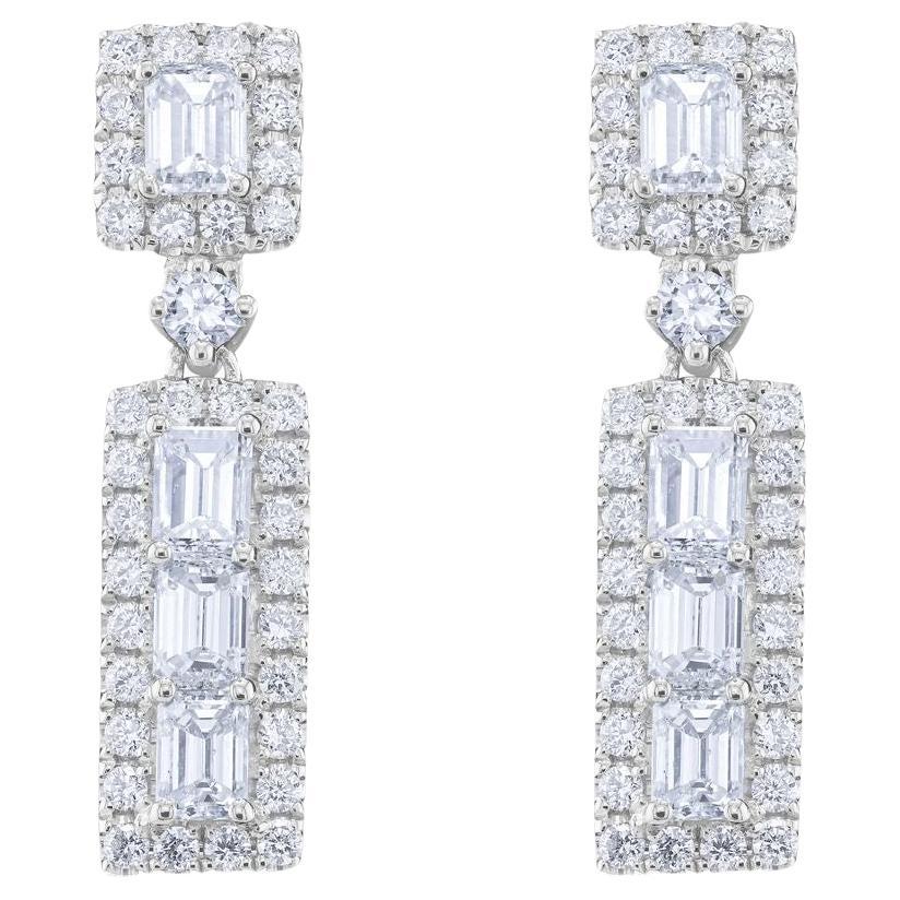 Diana M. 2,20 Karat Diamant-Mode-Ohrringe aus 18 Karat Weißgold