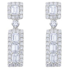 Diana M. 2,20 Karat Diamant-Mode-Ohrringe aus 18 Karat Weißgold