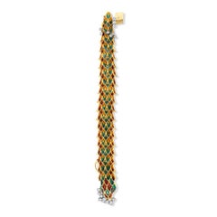 Diana M, bracelet de style Art déco en or et émail avec diamants de 2,50 carats
