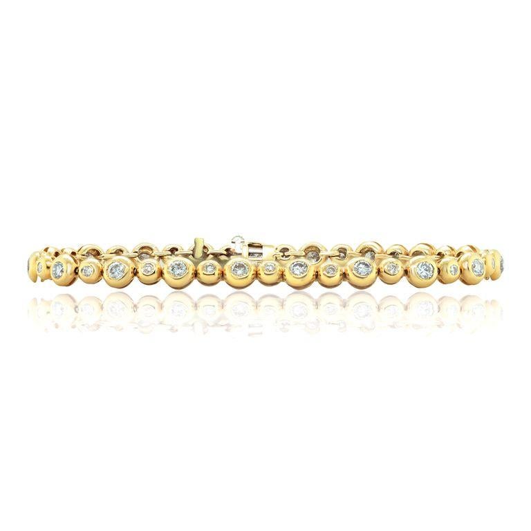 Pulsera tenis de diamantes en oro amarillo de 14 kt con 2,50 cts tw de diamantes