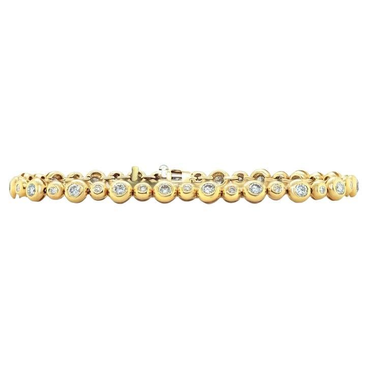 Diana M. 2.50 CT. Bracciale tennis con diamanti. Oro giallo 14K
