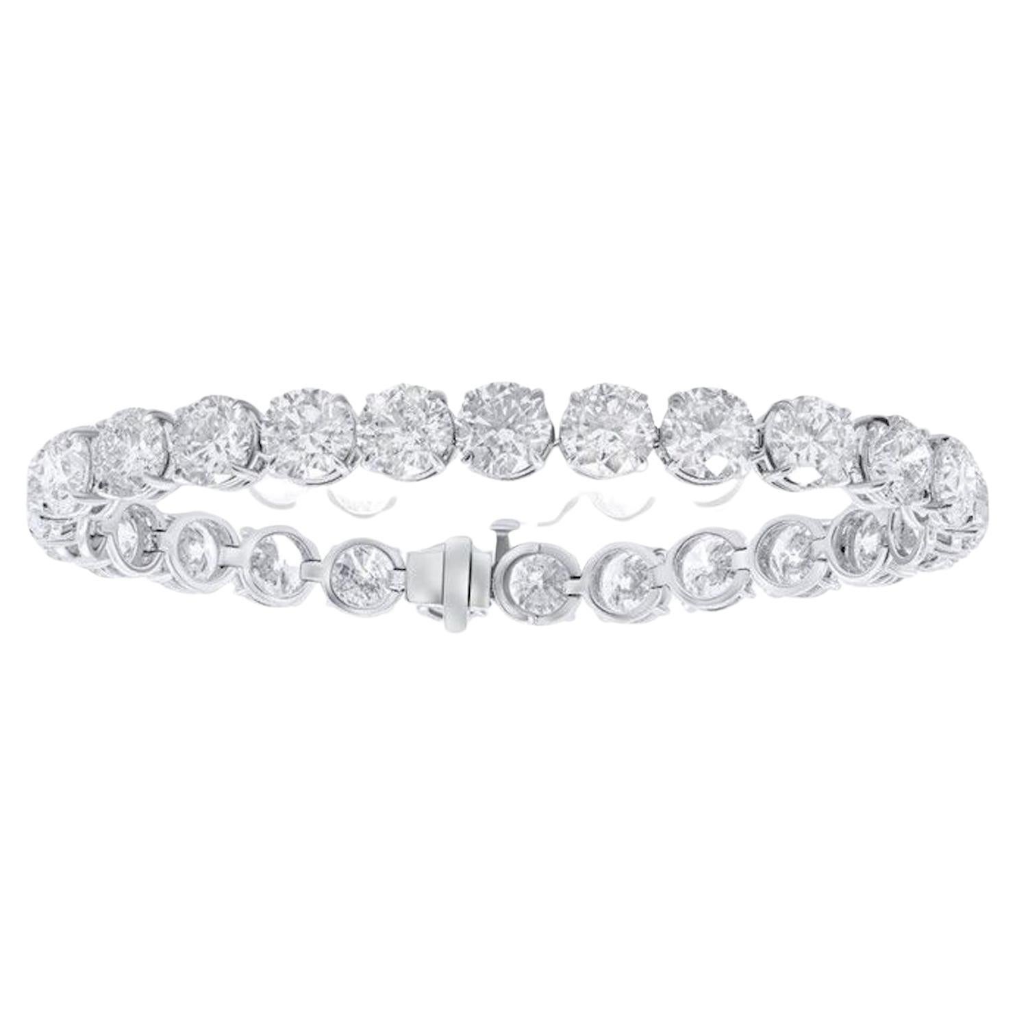 Diana M. actuelle 26,05 carats  Bracelet tennis en platine avec diamants ronds