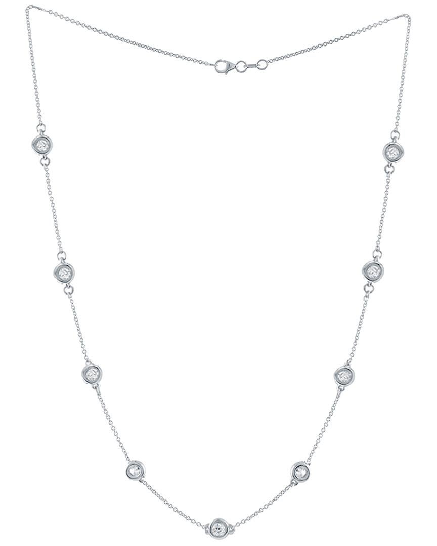 Modern Diana M. 2.70cts Diamond Fashion Necklace in 14kt White Gold For Sale