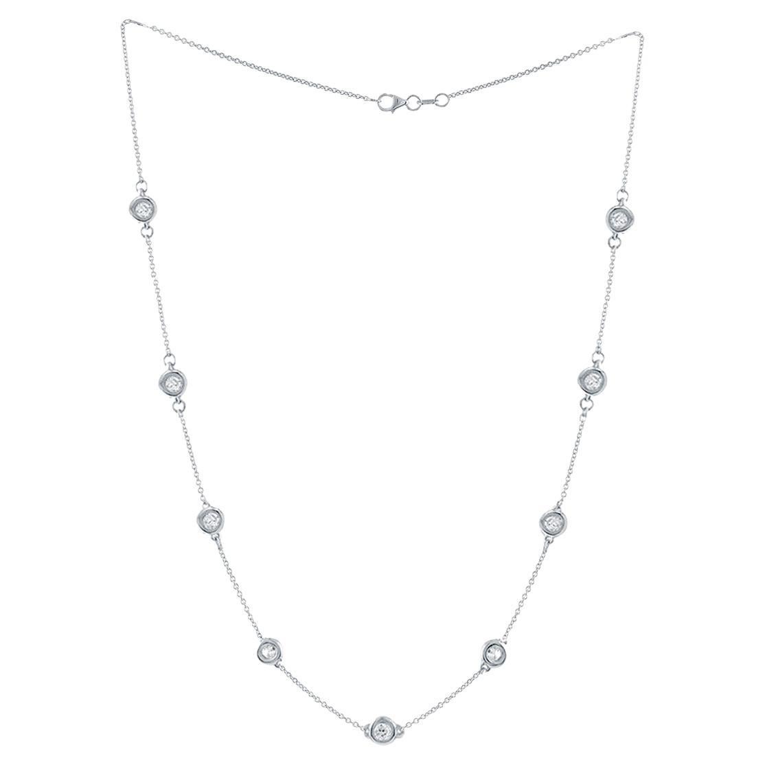 Diana M. 2.70cts Diamond Fashion Necklace in 14kt White Gold  For Sale