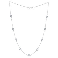 Diana M. 2,70 Karat Diamant-Mode-Halskette aus 14 Karat Weißgold 