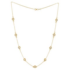 Diana M. 2,75 Karat Diamant-Mode-Halskette aus 14kt Gelbgold