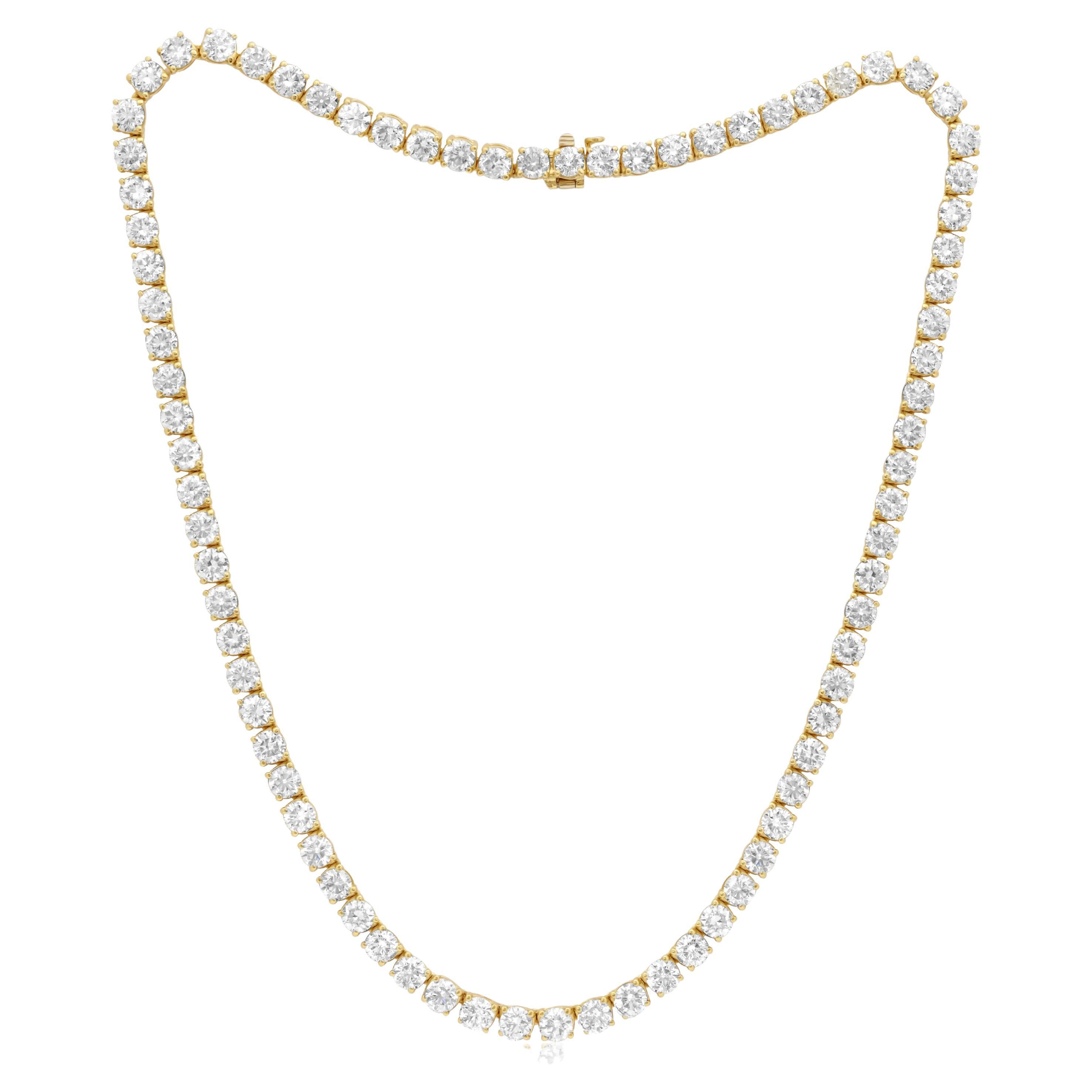 Diana M. 28.70 Carat Diamond Tennis Necklace For Sale