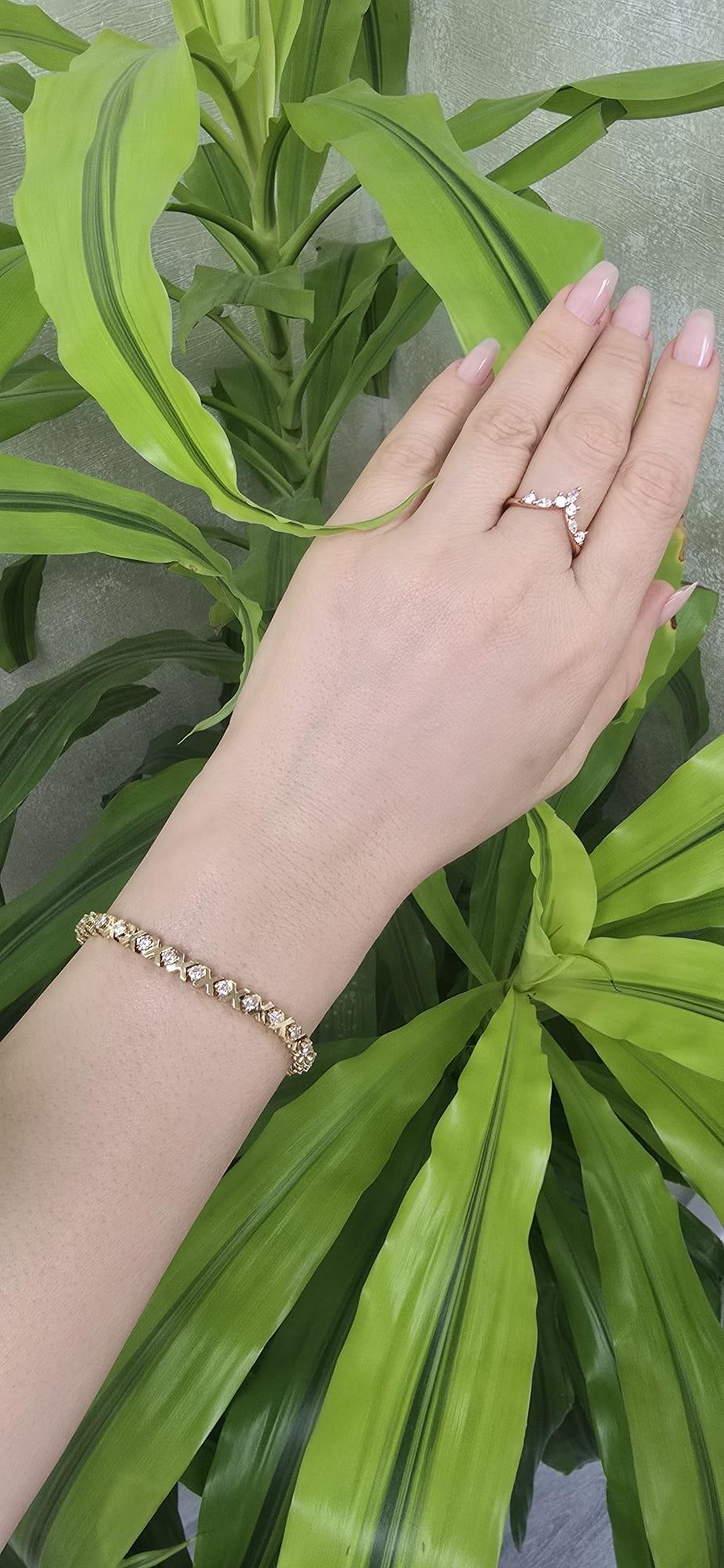 Femenino o masculino Diana M. 3.00 CT. Pulsera de Diamantes. Oro amarillo de 14 quilates en venta