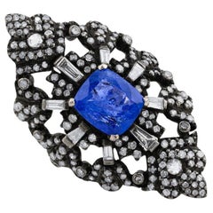 Vintage Diana M 3.25 ct Sapphire Art Deco Ring 