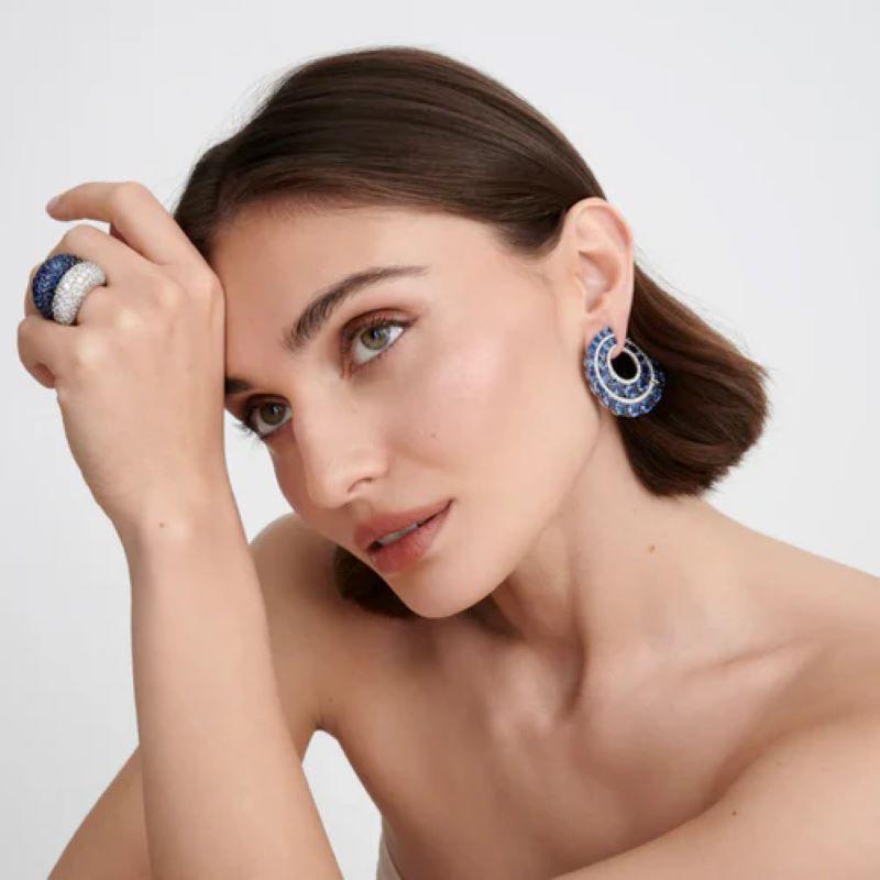 Diana M. 33.12 Cts. Sapphire and Diamond 18K Gold Earrings In New Condition For Sale In New York, NY
