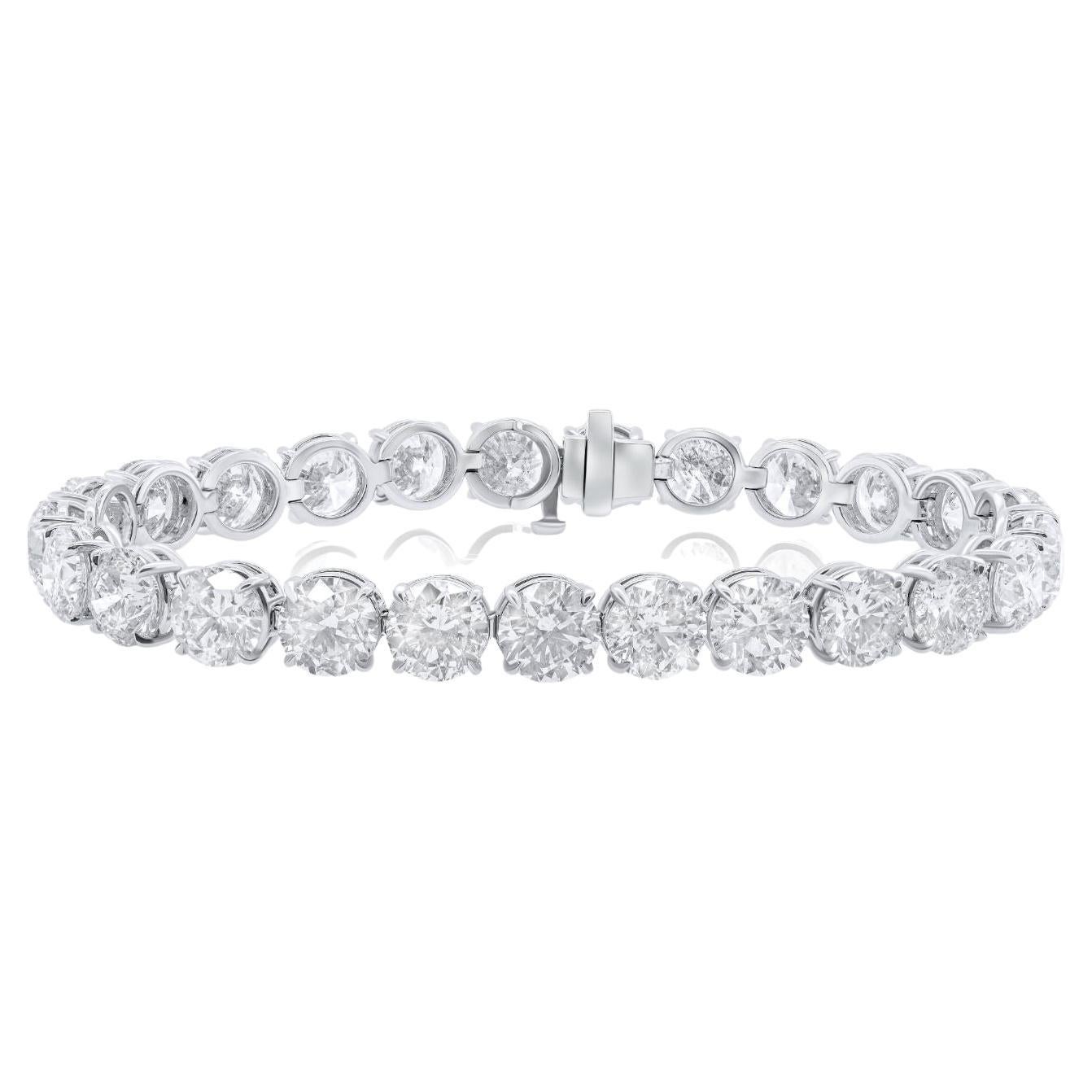 Diana M.  Bracciale tennis con diamanti certificati GIA da 34,60 carati, 18 carati, 1,50 carati per pietra