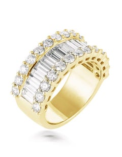 Diana M. 4.00 CT. Diamond Wedding Band. 18K Yellow Gold