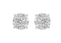 Diana M. 4.02ct Diamond Studs 4-Prong GH Color SI Clarity Screw Backs