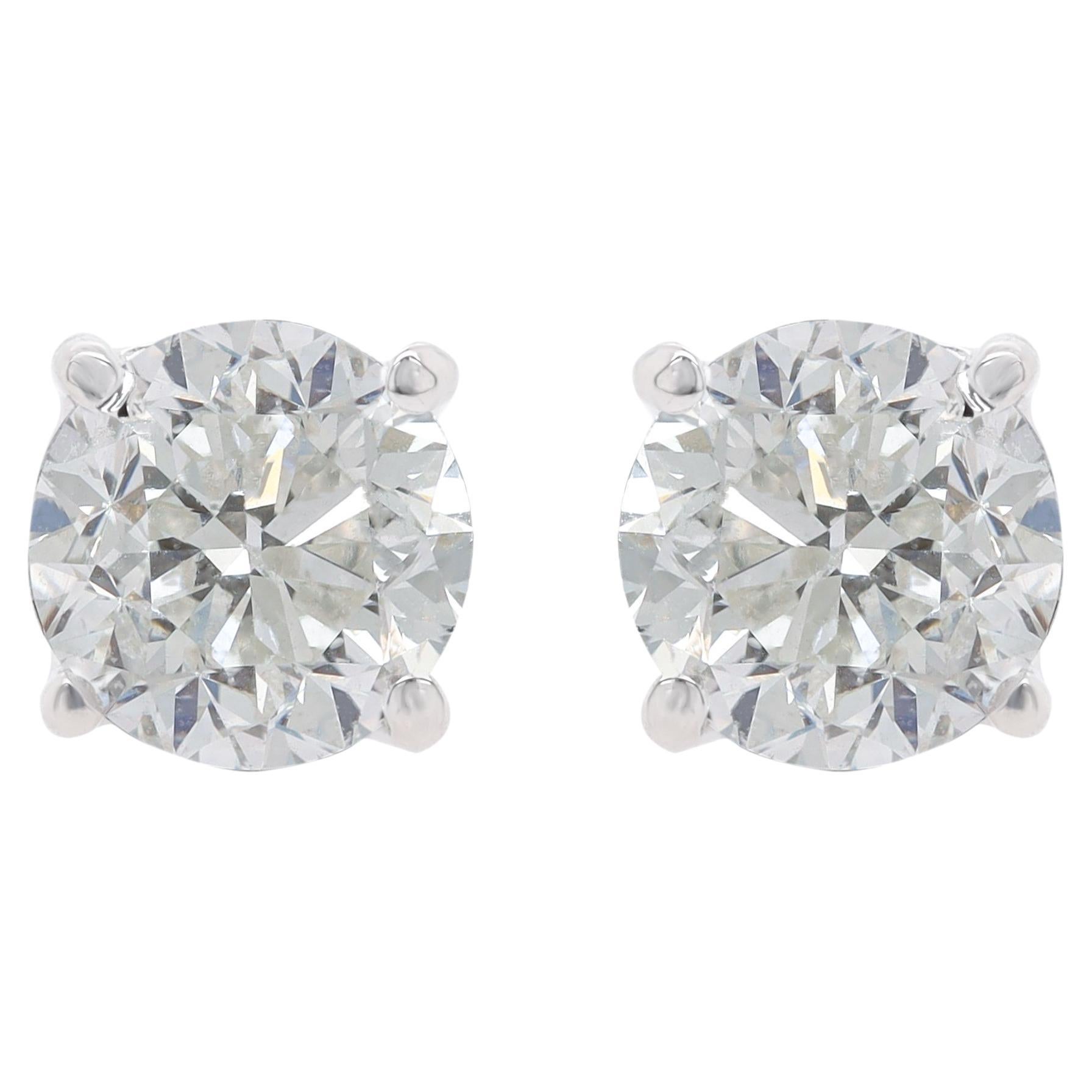 Diana M. 4.02ct Diamond Studs 4-Prong GH Color SI Clarity Screw Backs  For Sale