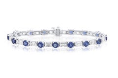 Diana M 4.05ct Diamond & 8.50ct Blue Sapphire Eternity Bracelet