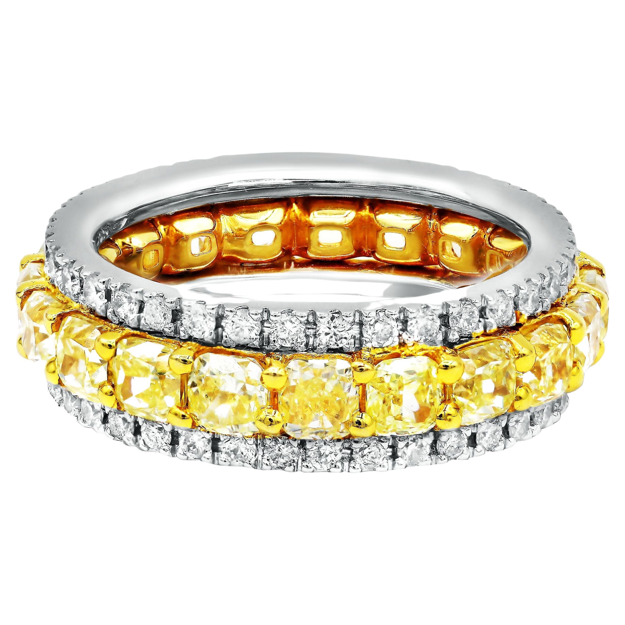 Diana M. 4.26 ct Yellow and White Diamond Band 