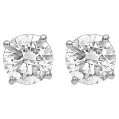 Diana M. 4.55cts  4 prong Diamond studs HI Color SI Clarity screw Backs