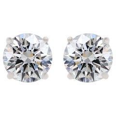 Diana M. 4,55 carats  4 clous d'oreilles diamantés HI Color SI Clarity screw Backs  