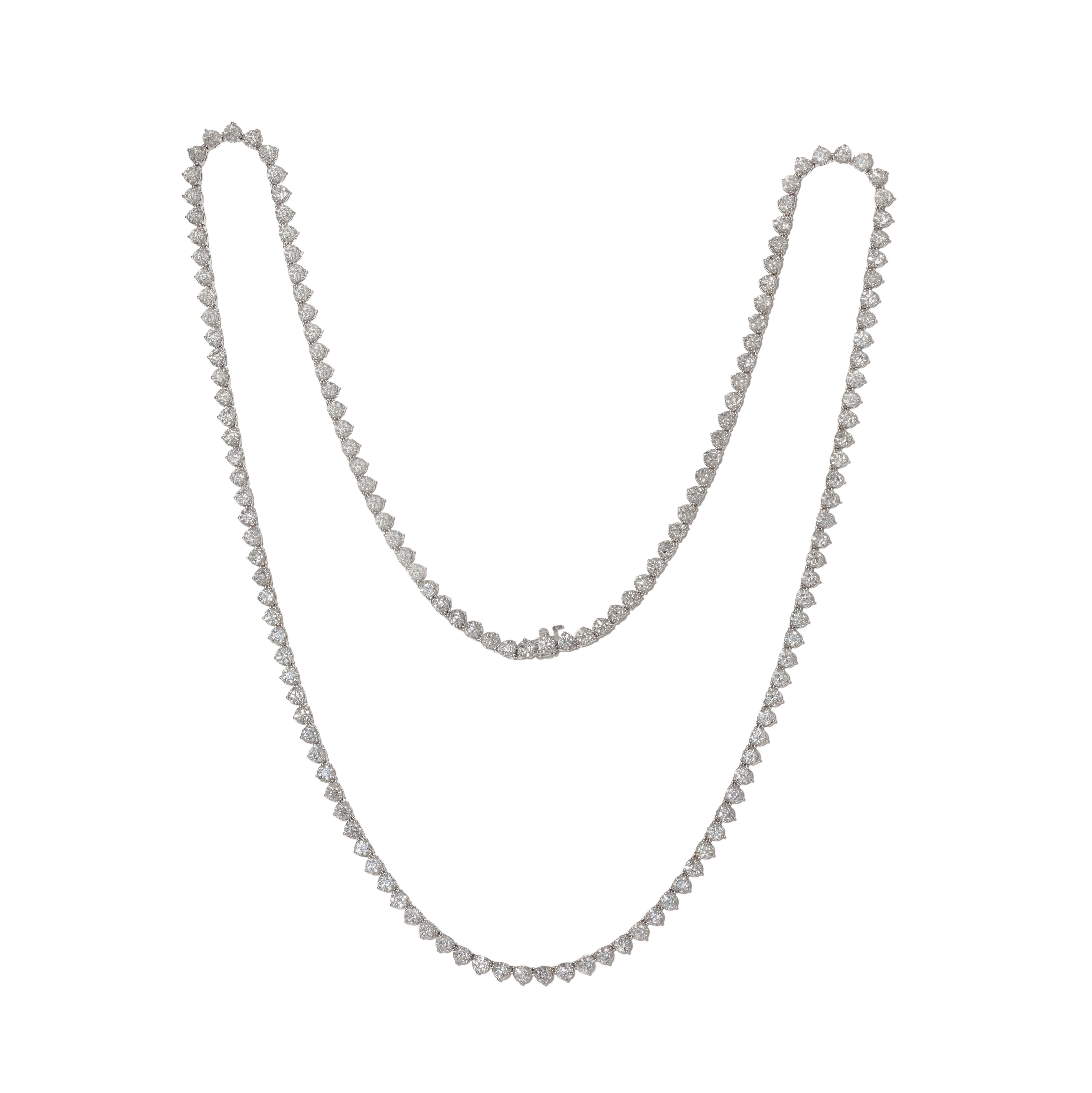 Diana M.Custom 47,60 Karat Diamant-Halskette mit 3 Zacken  34