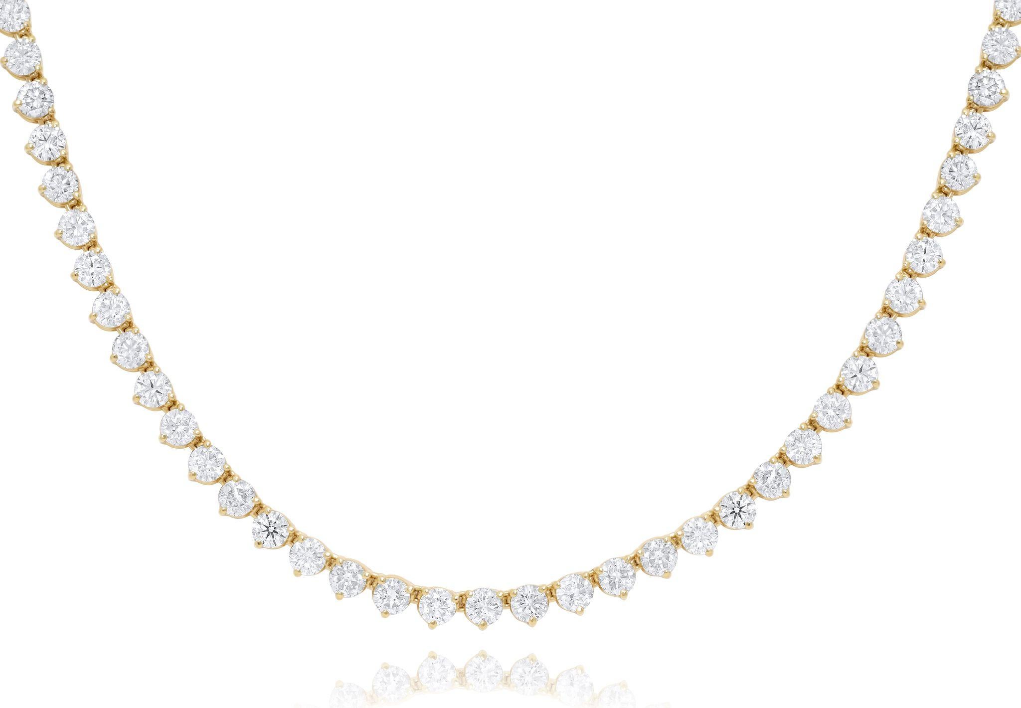 Diana M. 48.65 Ct Long Diamond Tennis Necklace In New Condition For Sale In New York, NY