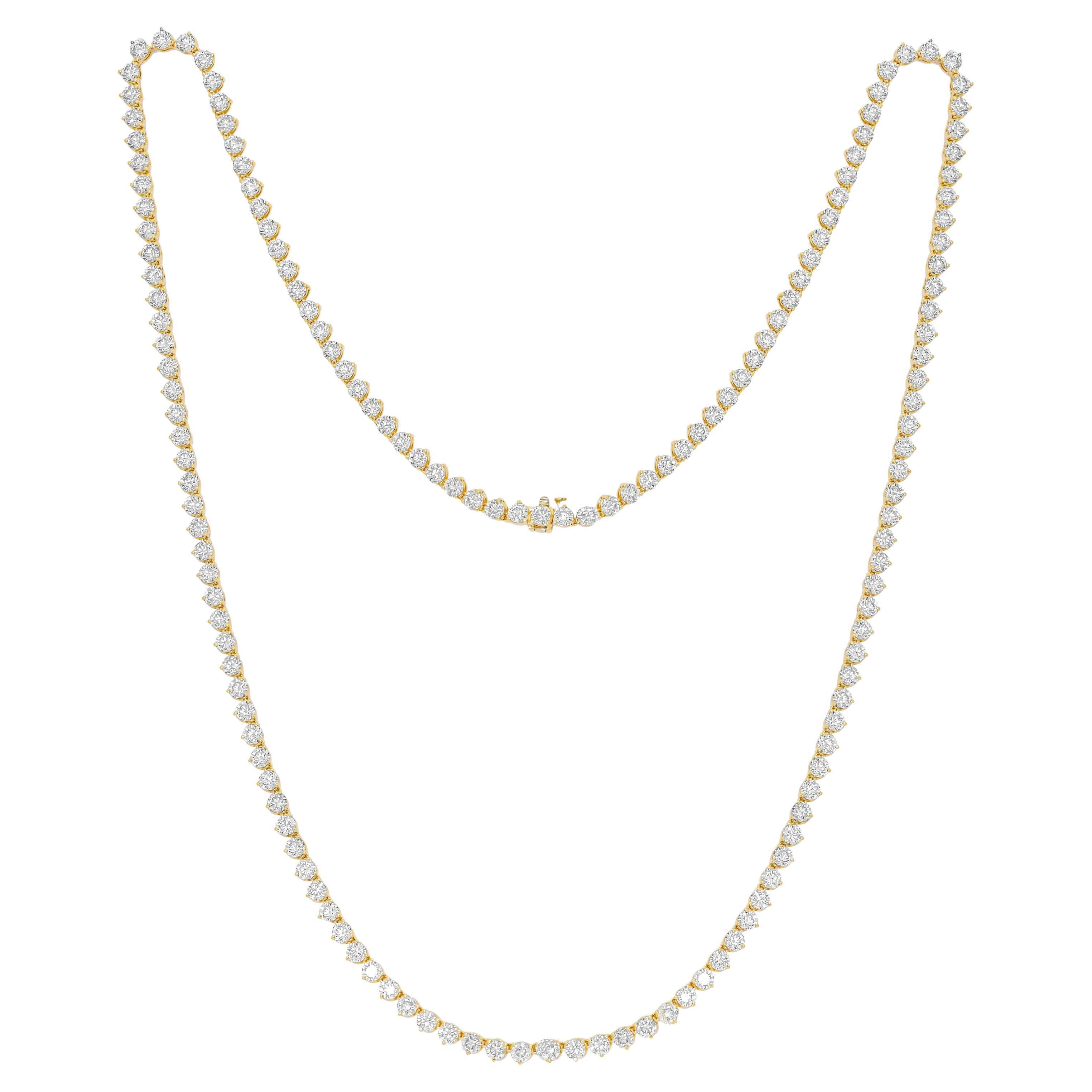 48,65 Karat lange Diamant-Tennis-Halskette von Diana M. im Angebot