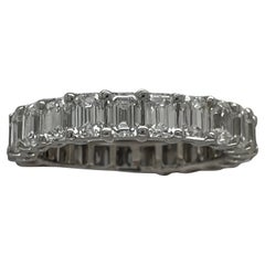 Diana M. 5.00 Ct Emerald Cut Diamond Wedding Band in 18 Kt White Gold