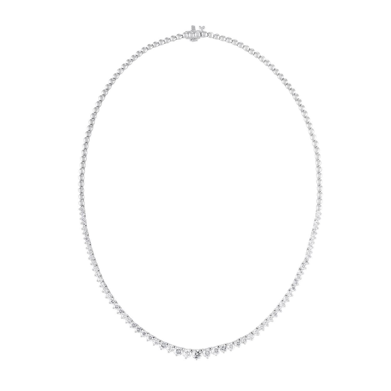 diamond half tennis necklace