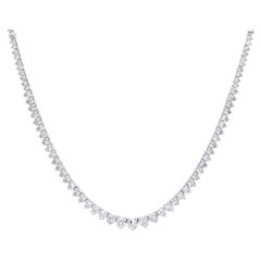 Diana M. Collier tennis demi- gradué en or blanc 18 carats avec diamants ronds de 5,15 carats