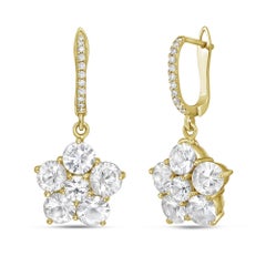 Diana M 5.55cts Sapphire & 0.13cts Diamond Drop Earrings