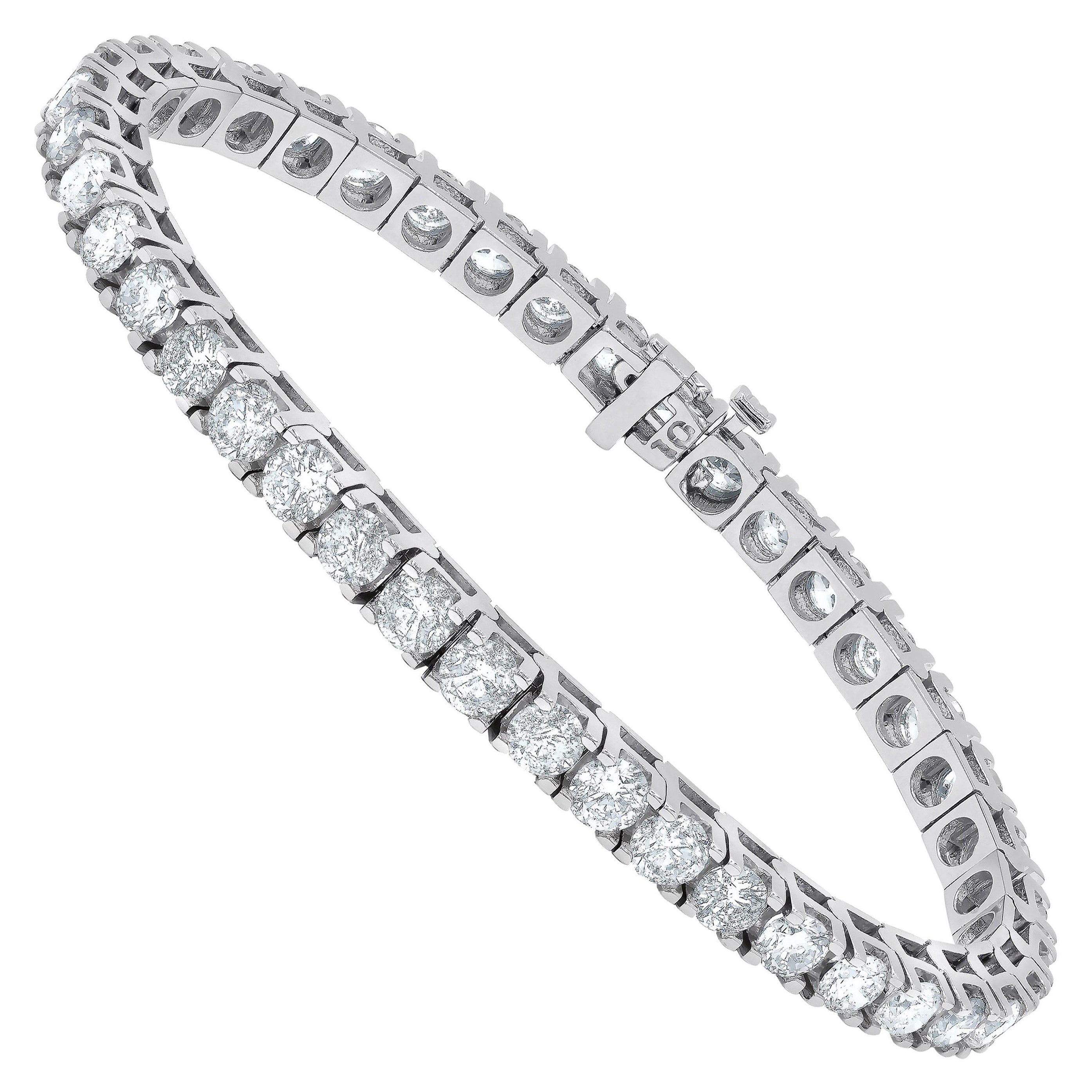 Diana M. Pulsera de tenis con diamantes de 6,00 quilates en oro blanco