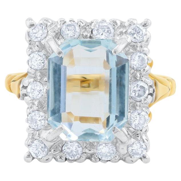 Diana M 6.00 Ct Aquamarine Art Deco Diamond Ring 
