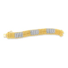 Diana M 6.00 Ct Gold Leaf Art Deco Diamond Bracelet