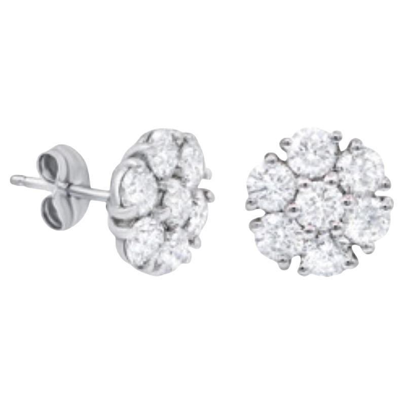 Diana M. 6.55 CT. Diamond Stud Earrings. 18K White Gold
