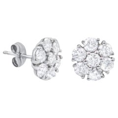 Diana M. 6.55 CT. Diamond Stud Earrings. 18K White Gold