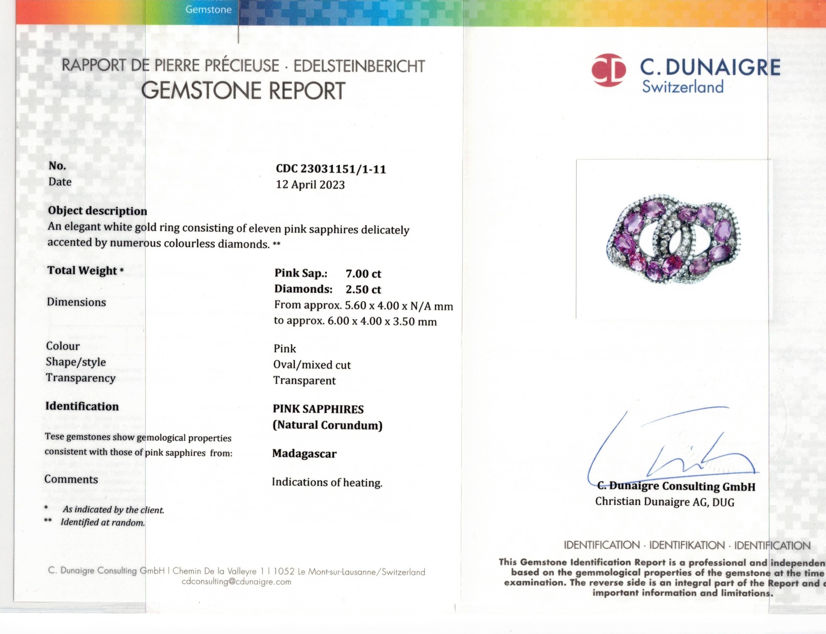Modern Diana M. 7.00 Carat Diamond & Sapphire Ring For Sale