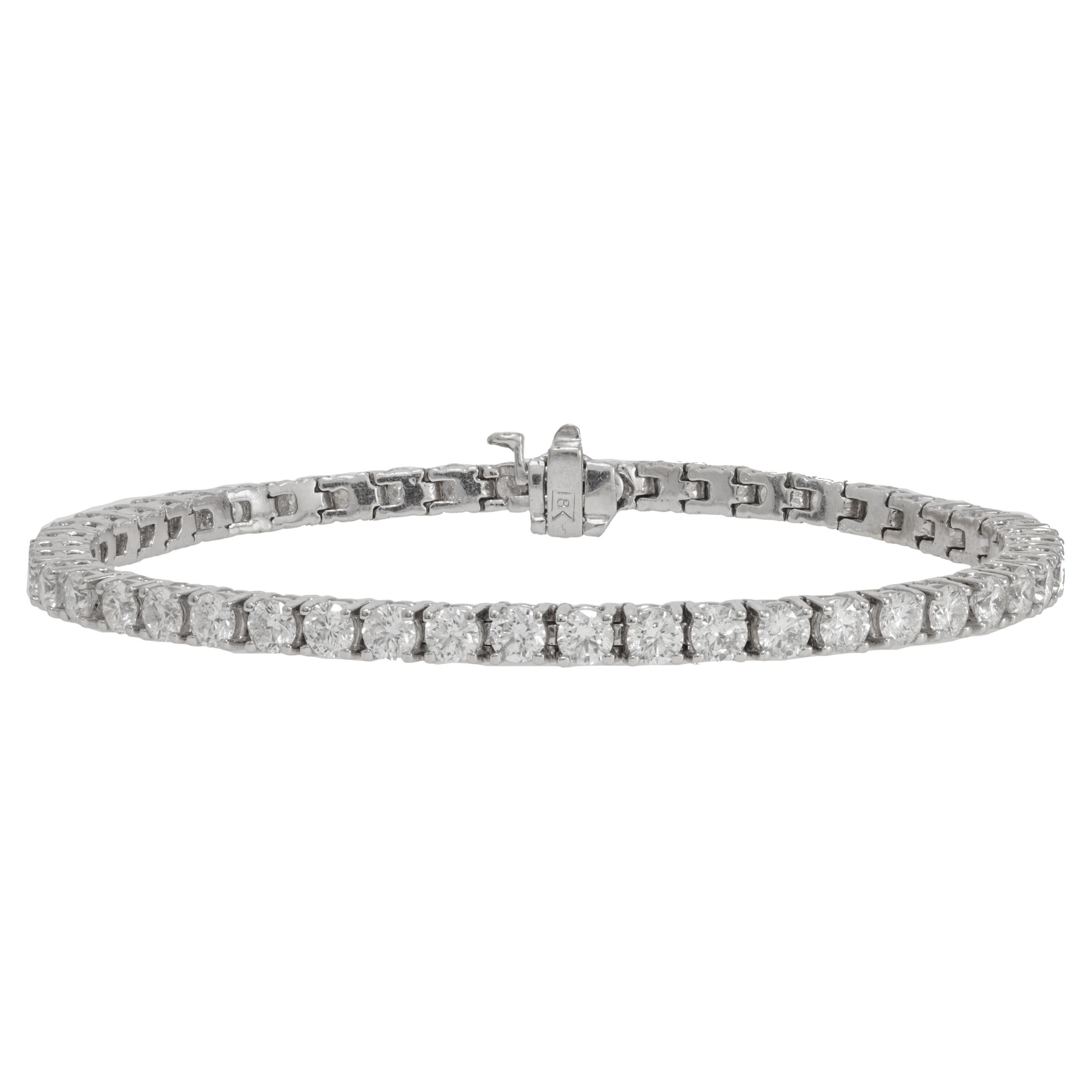 Diana M. 7.00 CT. Diamond Tennis Bracelet 18K White Gold