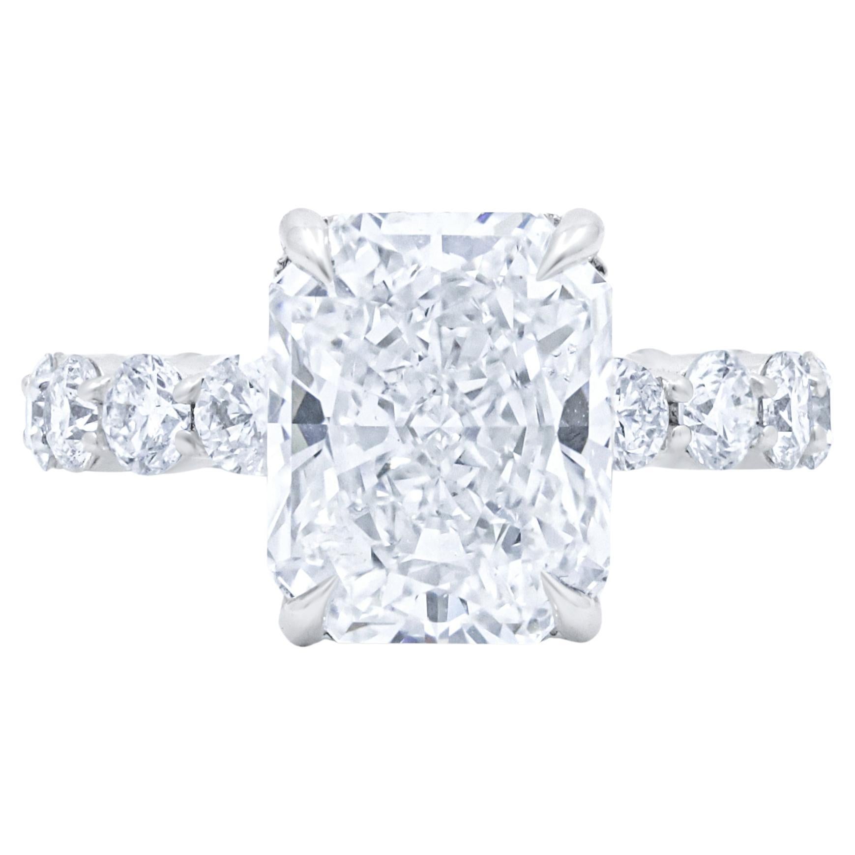 Diana M 7.01 CTTW Diamond Engagement Ring in 18K White Gold