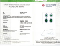 Diana M. 7.64 Cts. Pear Shape Emerald and Diamond Earrings