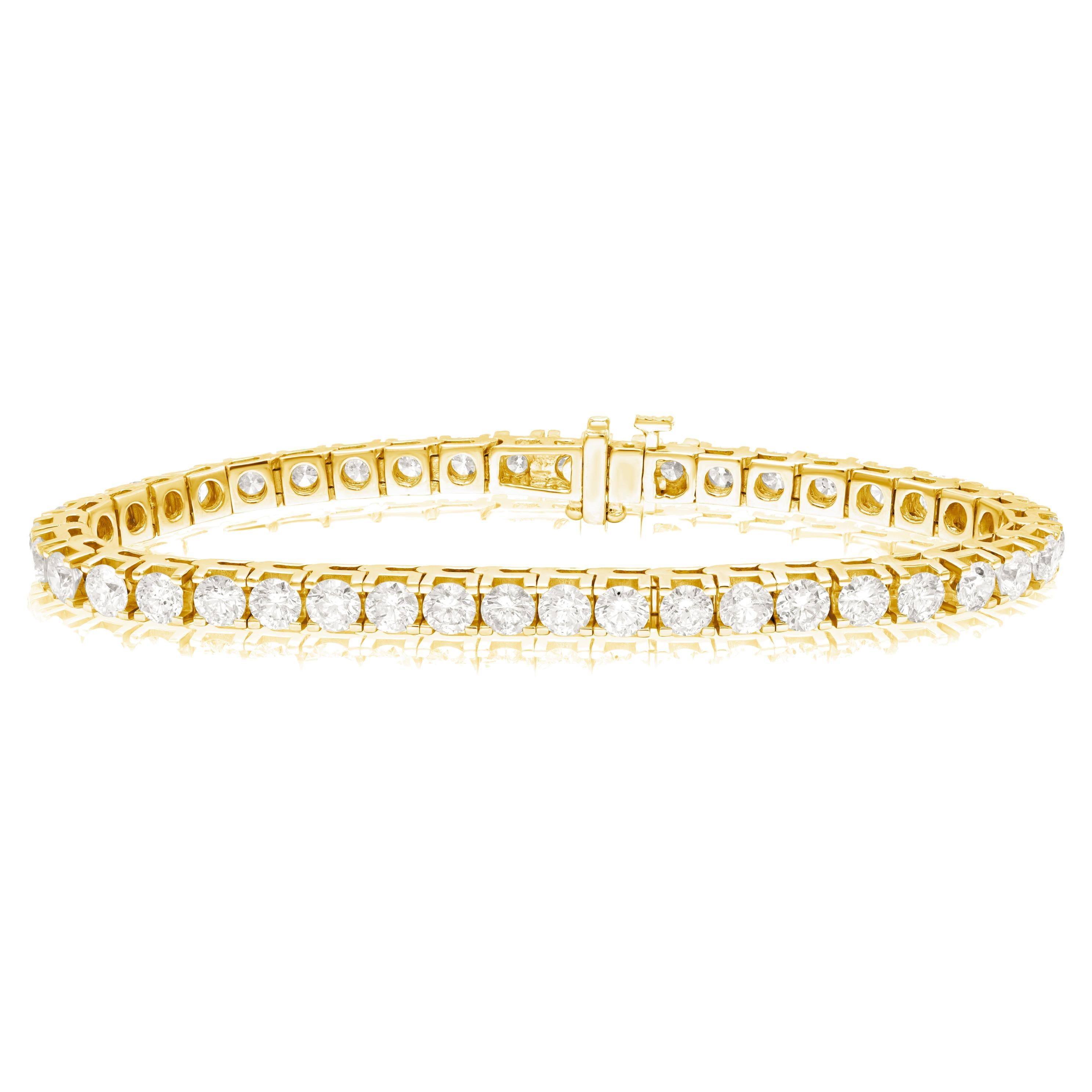Diana M. 8.25 Cts Diamond Tennis Bracelet in 18K Yellow Gold