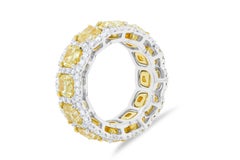 Diana M 8.40Ct Yellow & 1.40Ct White Diamond Eternity Band in 18K WG & Platinum