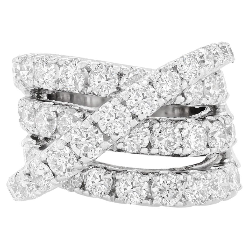 Diana M. 8.50 CT. Diamond 18K White Gold Ring For Sale
