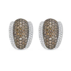Diana M 9.54cts Champagne & White Diamond Earrings