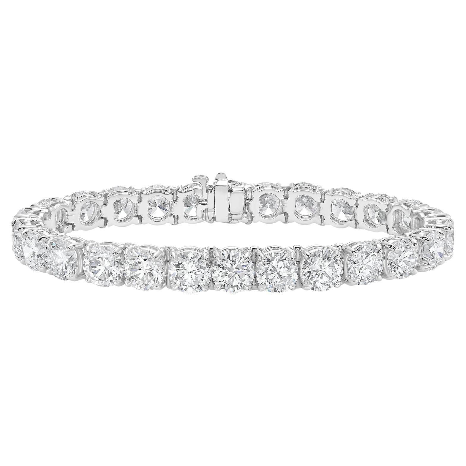 Diana M. 9.75 CT. Diamond Tennise Bracelet 14K White Gold.