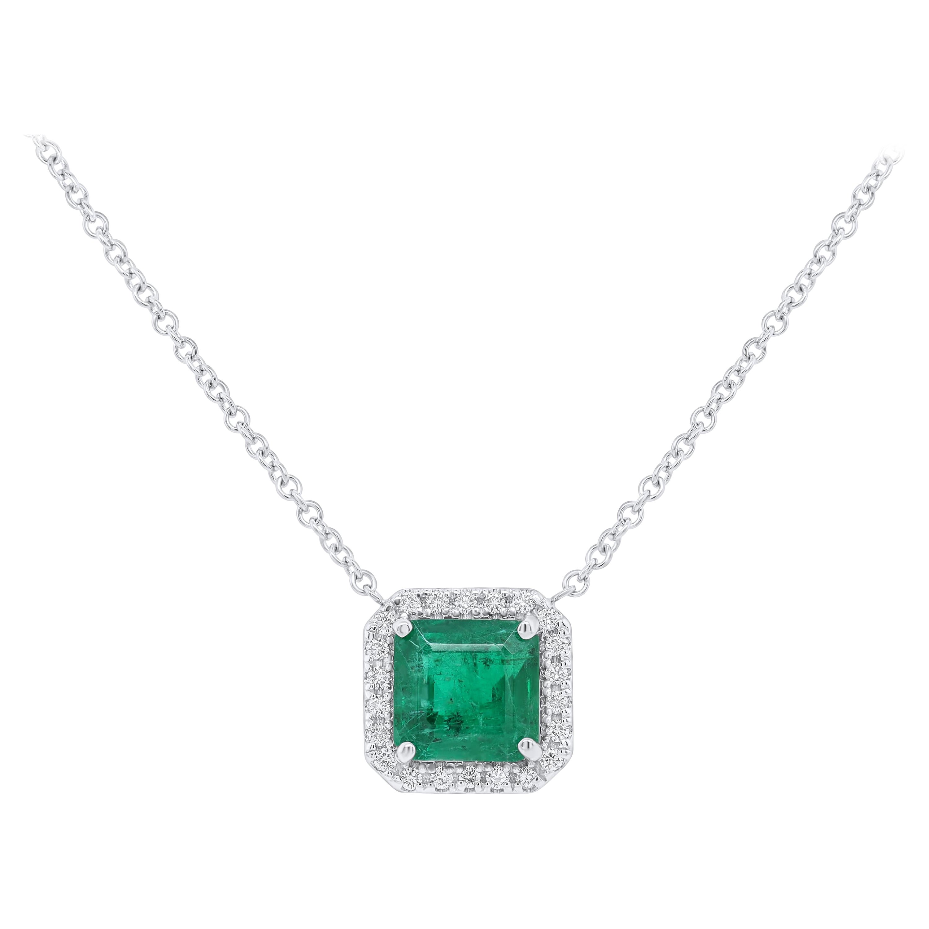 Colgante de esmeralda verde Diana M. certificada de 3,02 quilates en venta