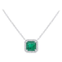 Diana M. Certified 3.02 Carat Green Emerald Pendant