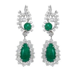 Diana M. Colombian Emerald and Diamond Earrings