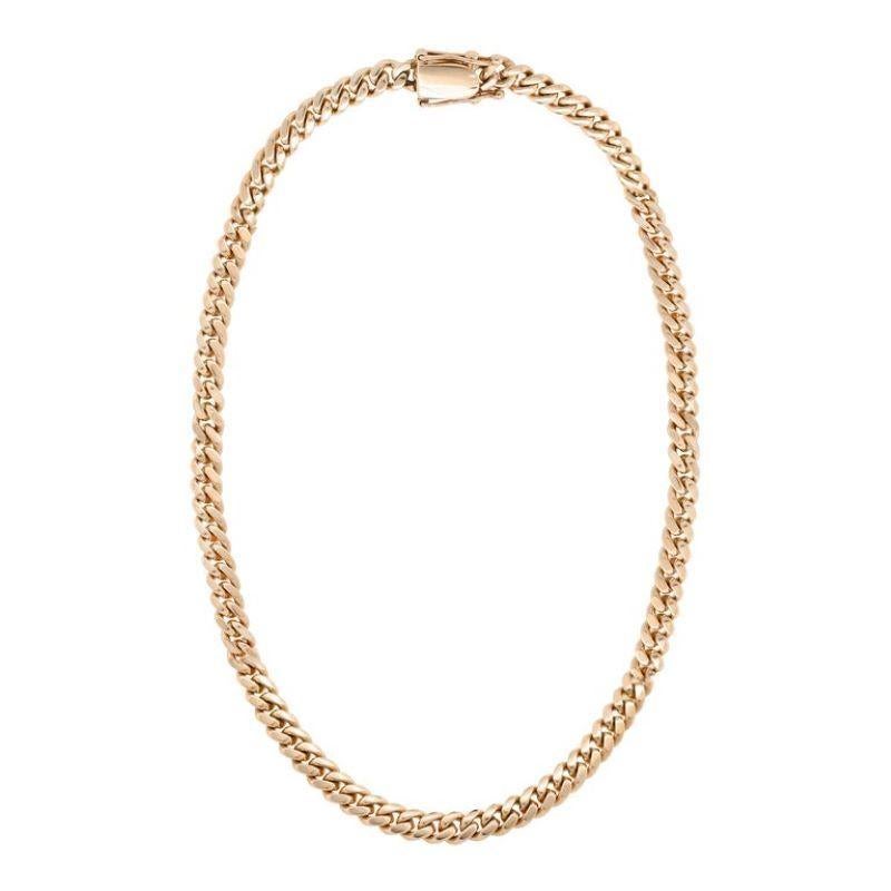 Cadena Cubana Diana M. Oro Rosa 14K en Nuevo estado para la venta en New York, NY