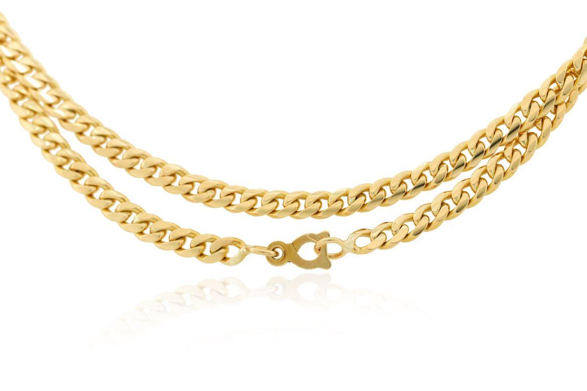 Diana M. Chaîne cubaine en or jaune 18 carats Unisexe en vente