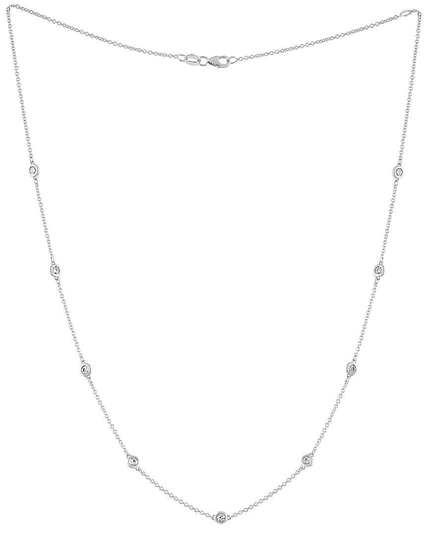 Taglio rotondo Diana M. I. Custom 0,50 carati. Collana Diamonds-by-the-yard in oro bianco 14K in vendita